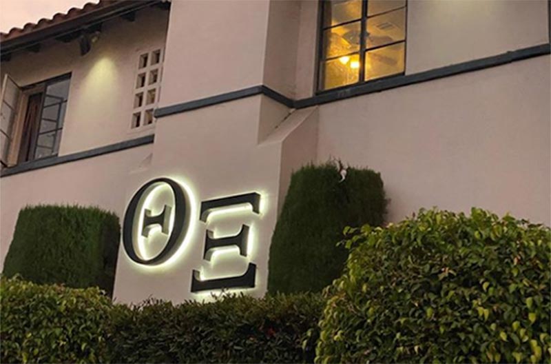 Theta Xi Logo on House